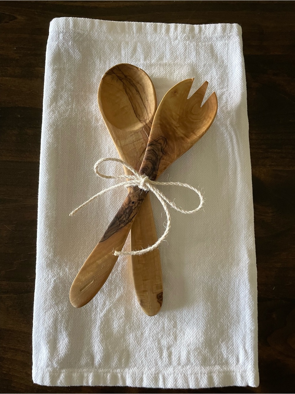 Olive Wood Salad Servers